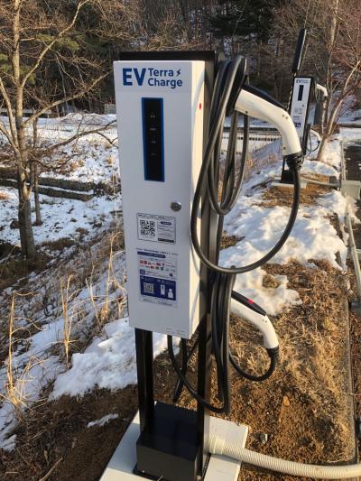 あいの沢キャンプ場普通充電器近景